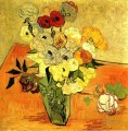 Jarrón Japonés con Rosas y Anémonas Vincent van Gogh Impresionismo Flores